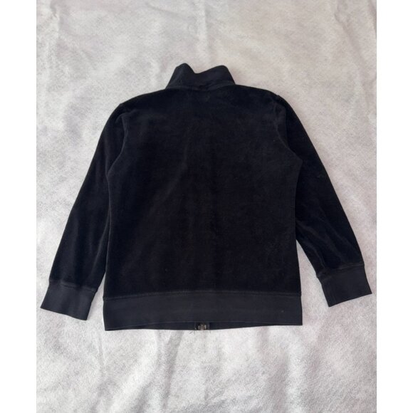 Juicy Couture Jacket Womens Medium Black Velour Zip Preppy Y2K Style - Picture 2 of 6